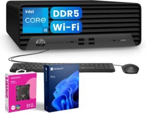 HP Elite 600 Small Form Factor Business Desktop | 13th HP Elite 600 Small Form Factor Business Desktop | 13th Gen Intel 14-Core i5-13500 | 16GB DDR5 | 512GB SSD | HDMI | DP | Wi-Fi | Wired KB & Mouse | Windows 11 Pro | Bundle with ADATA 512GB External SSD