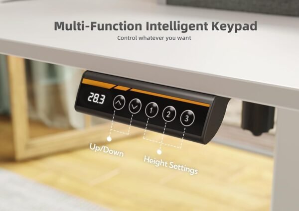 YDN Electric Standing Desk with Drawers, Adjustable Height Stand Up Desk, 48 inch Electric Sit Stand Computer Desk for Home Office, White