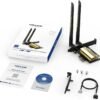 WAVLINK PCIe WiFi 6E WiFi Card, 2025 Tri-Band AX5400 Wireless Network Card with Bluetooth 5.3, AX210 Chip, MU-MIMO, WPA3, OFDMA, Low-Profile Bracket, Heat Sink