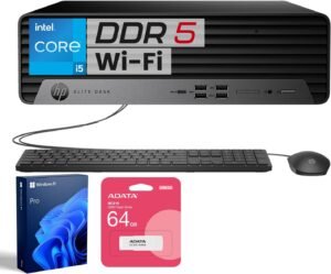 HP Elite 600 Small Form Factor Business Desktop, 13th Gen HP Elite 600 Small Form Factor Business Desktop, 13th Gen Intel 14-Core i5-13500, 16GB DDR5 RAM, 1TB SSD, Type-C, HDMI, DP, Wi-Fi, Wired KB & Mouse, Win11 Pro, Bundle with ADATA 64GB USB Flash Drive
