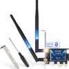 EDUP PCIe WiFi 6E Card Bluetooth 5.2 AX 5400 Mbps EDUP PCIe WiFi 6E Card Bluetooth 5.2 AX 5400 Mbps AX210 Tri-Band 6Ghz/5.8GHz/2.4GHz PCI-E Wireless WiFi Network Adapter Card for Desktop PC Windows10/11 64-bit