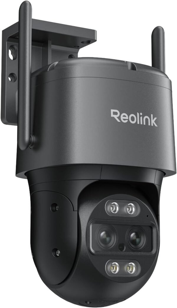 REOLINK 4K Wired WiFi Outdoor Camera, 8MP Dual Lens Security REOLINK 4K Wired WiFi Outdoor Camera, 8MP Dual Lens Security Camera, 360 PTZ Camera Auto Tracking, 2.4/5GHz Wi-Fi Smart Person/Vehicle Detection, 6X Hybrid Zoom, Color Night Vision, TrackMix WiFi