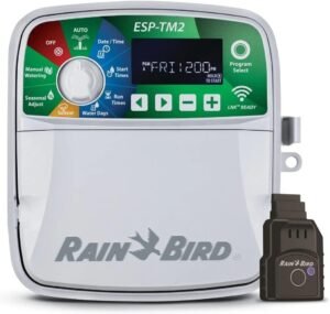 Rain-Bird ESP-TM2 Indoor Outdoor Irrigation WiFi Zone Controller Timer Box Rain-Bird ESP-TM2 Indoor Outdoor Irrigation WiFi Zone Controller Timer Box and Link Lnk WiFi Mobile Wireless Smartphone Upgrade Module Sprinkler System (8 Zone)