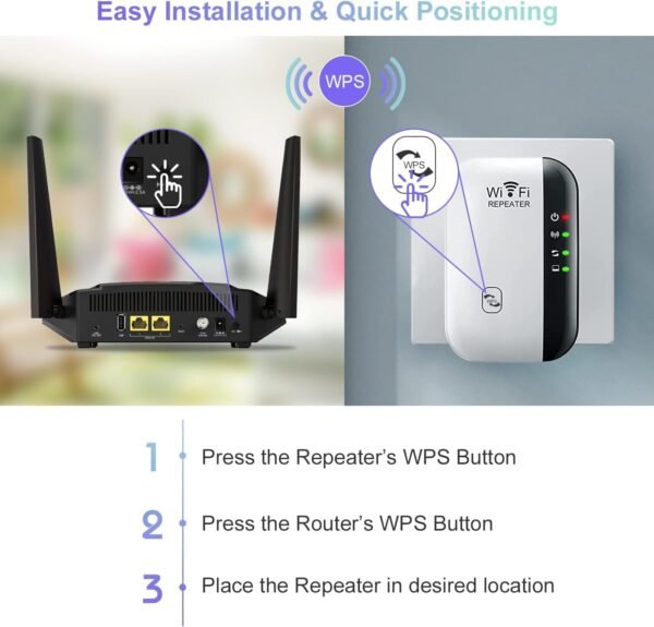 WiFi Extender, WiFi Signal Booster Up to 5800sq.ft and 56+ Devices, WiFi Range Extender, Wireless Internet Repeater, Long Range Amplifier with Ethernet Port,1-Key Setup, Access Point, Alexa Compatible