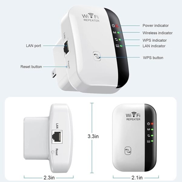 WiFi Extender, WiFi Signal Booster Up to 5800sq.ft and 56+ Devices, WiFi Range Extender, Wireless Internet Repeater, Long Range Amplifier with Ethernet Port,1-Key Setup, Access Point, Alexa Compatible