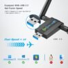 Wireless USB WiFi Adapter for PC: 1300Mbps 5G/2.4G Dual 5dBi High-gain Antennas WiFi Adapter for Desktop PC, Wireless Network Dongle for Windows11/10/7