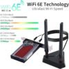 fenvi AX210 WiFi 6E PCI-E WiFi Adapter BT5.2 RGB Gaming 802.11ax ac 160MHz 2.4GHz 5GHz 6GHz Tri-Band 5400Mbps AX210NGW Desktop WiFi Card for PC Windows(Only WiFi 6E Router Antennas Support 6Ghz Band)