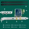 Wireless N Dual Band 600Mbps (2.4GHz 300Mbps or 5GHz 300Mbps) PCIE WiFi Adapter for Windows 11, 10, 8.x, 7, XP (32/64bit) and Windows Server Desktop PCs, 2X2 MIMO PCIE WiFi Card (FS-N600)