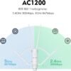 WAVLINK AC1200 Outdoor Long Range Weatherproof WiFi Extender/Wireless Access Point with Passive POE, Dual Band 5G+2.4G, 4x7dBi Omni Directional Antennas,Supports Router/AP/Repeater/Mesh Modes