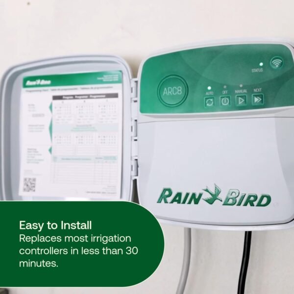 61vDz-PBAL._AC_SL1500_.jpg Rain Bird ARC8 App-Based Indoor/Outdoor Smart Irrigation WiFi Timer/Controller, 8-Zone/Station, EPA WaterSense Certified, Compatible with Alexa