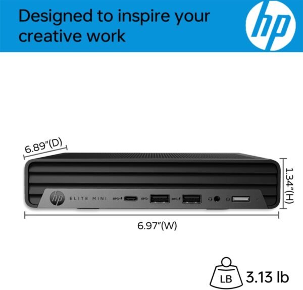 61wuflM-HdL._AC_SL1500_.jpg HP 2025 Elite 805 Mini PC Desktop Computer, AMD Ryzen 5 (Beat i7-11700T), Ultra-Quiet Design, 32GB RAM, 1TB PCIe SSD, Dual 4K Display Support, USB-C, Wi-Fi 6, Keyboard & Mouse, Windows 11 Pro