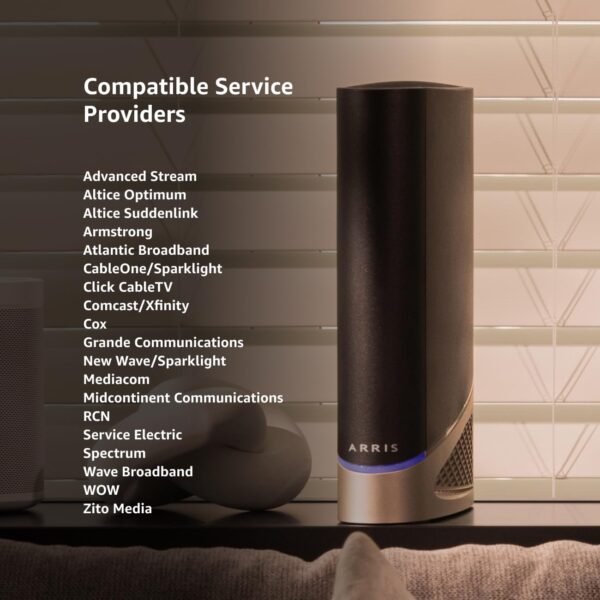 ARRIS (G54) - Cable Modem Router Combo - Fast DOCSIS 3.1 Multi-Gigabit & BE 18000 WiFi 7 Comcast Xfinity, Cox, Spectrum Quad-Band 1, Up to 18 Gbps Max Speed