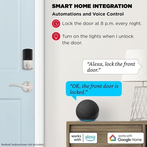 Kwikset Halo Wi-Fi Smart Lock, Keyless Entry Door Deadbolt, Geofence Auto-Unlock, Grade AAA Certified, No Hub Easy Install, Satin Nickel Lifetime Finish Warranty, Backlit Keypad