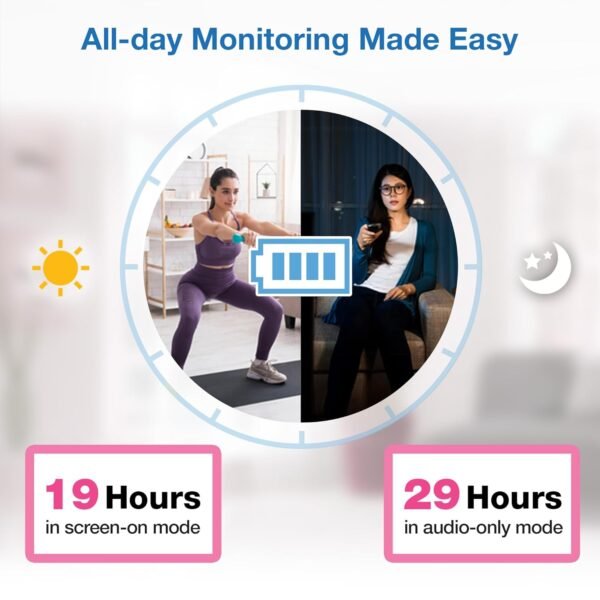 VTech VM819 Baby Monitor with Camera and Audio, 2.8” Screen Portable Baby Camera, Night Vision, 2-Way Audio, Temperature Sensor and Lullabies, Secure Transmission No WiFi, Ideal for Baby/Elderly/Pet