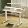 YDN Electric Standing Desk with Drawers, Adjustable Height Stand Up Desk, 48 inch Electric Sit Stand Computer Desk for Home Office, White