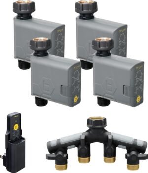Orbit 21207 B-hyve Gen 2 Smart Hose Watering Timer, 4-Pack Orbit 21207 B-hyve Gen 2 Smart Hose Watering Timer, 4-Pack with Wi-Fi Hub and Hose Y Splitter