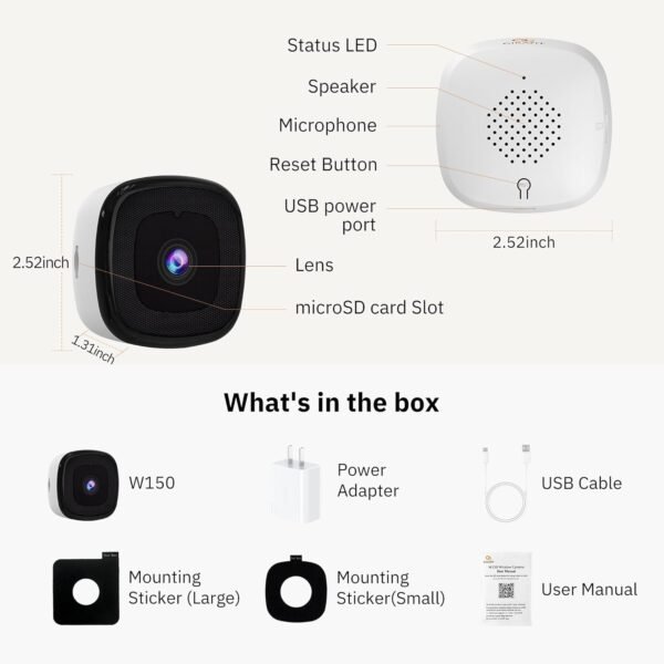 2K Window Camera,2.4GHz & 5GHz WiFi Indoor Cameras for Home Security with ChroMax Al Color Night Vision,Person & Motion Detection,Easy & Quick Install(4 Pack)