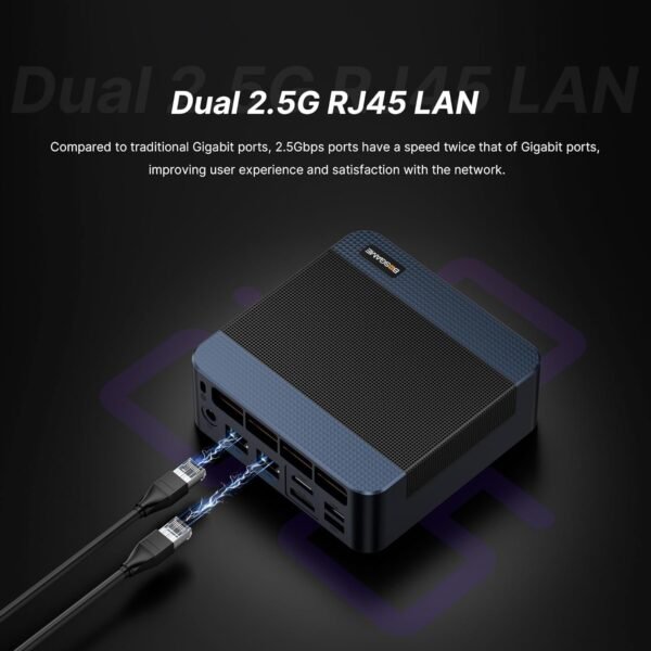 Mini Gaming PC M4, Dual 2.5G LAN Ryzen 7 7840HS Desktop Computers, 32GB DDR5 1TB PCIe4.0 NVMe SSD, Radeon 780M Graphics,Quad Display, Oculink/USB 4.0/HDMI/DP, Wi-Fi 6/ BT5.2