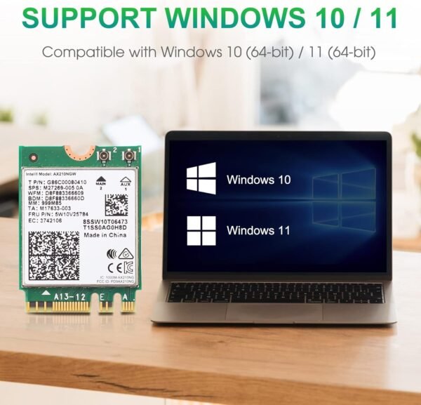 71E5zepEOkL._AC_SL1500_.jpg EDUP WiFi 6E Wireless Card Intel AX210 NGW Bluetooth 5.3 5400Mbps Tri-Band 2.4Ghz/5Ghz/6Ghz Network Adapter for Laptop Support Windows 10/11 (64bit) M.2/NGFF