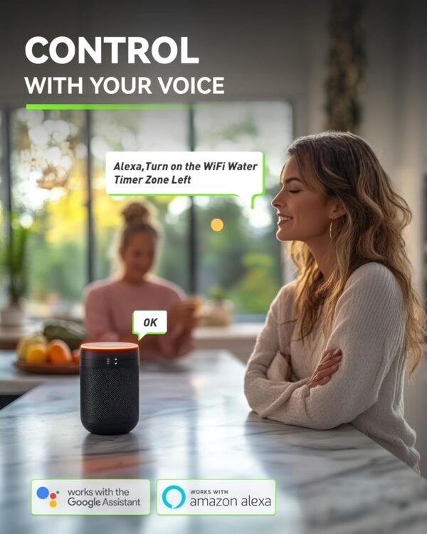 71Euud-hML._AC_SL1500_.jpg RAINPOINT WiFi Water Timer for Garden Hose, 2 Zone Smart Hose Timer WiFi Sprinkler Controller with Antenna Gateway, APP Remote Control, Weather-Based Smart Watering System for Lawn and Yard