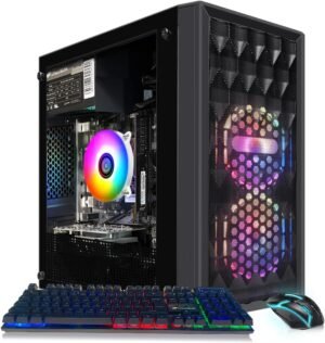 STGAubron Gaming PC Computer Desktop, Radeon RX 560 4G, Intel STGAubron Gaming PC Computer Desktop, Radeon RX 560 4G, Intel Core I7 8th up to 4.1GHz, 16G DDR4, 512G SSD, WiFi 6 & BT 5.2, RGB Fan x2, Windows 11 Home