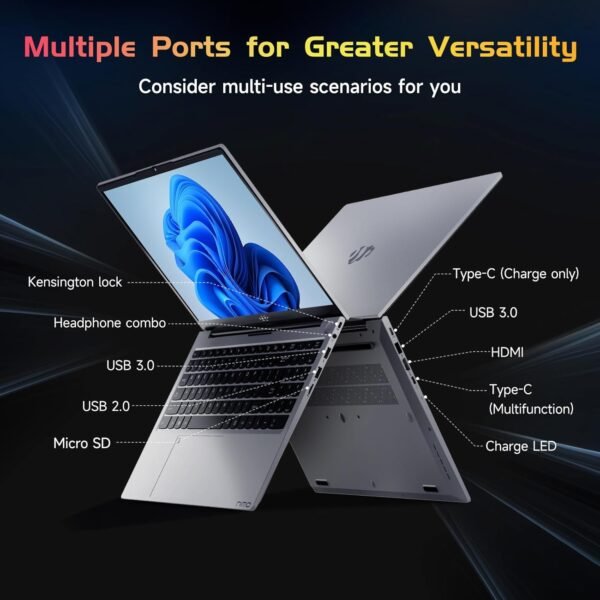 NIMO 15.6 IPS-FHD-Laptop, 16GB RAM 1TB SSD Intel Pentium Quad Core N100, Backlit Keyboard Fingerprint (Beat to i3-1115G4 Up to 3.4GHz) Computer for Student-Home WiFi 6 BT5.2 Win 11