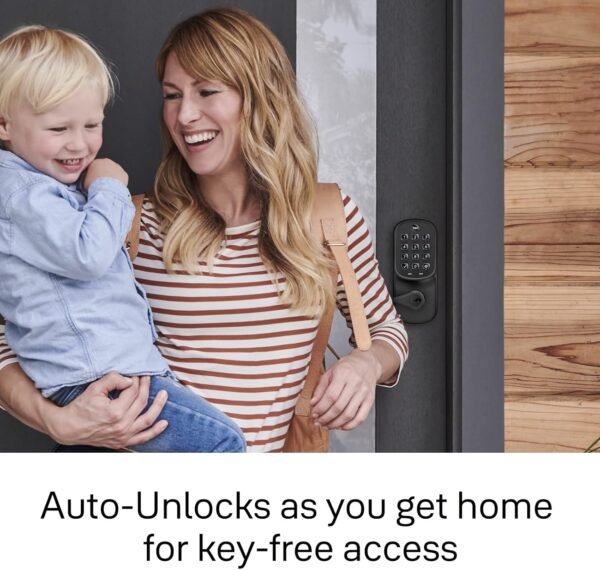 Yale Assure Lever Entry Door Handle with Wi-Fi Connected Physical Keypad, Black Suede Smart Door Lock with Handle, Back-Up Key, ‎YRL216-WF1-BSP