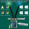 Wireless N Dual Band 600Mbps (2.4GHz 300Mbps or 5GHz 300Mbps) PCIE WiFi Adapter for Windows 11, 10, 8.x, 7, XP (32/64bit) and Windows Server Desktop PCs, 2X2 MIMO PCIE WiFi Card (FS-N600)