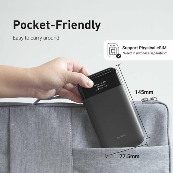 GL.iNet GL-E750V2 (MUDI) 4G LTE Portable Wi-Fi Hotspot for Travel | Mobile Hotspot Device, OpenWrt, OpenVPN, WireGuard, 7000mAh, Global Version