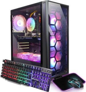 STGAubron Gaming PC Computer Desktop, Intel Core i7 up to STGAubron Gaming PC Computer Desktop, Intel Core i7 up to 3.9G, GeForce GTX 1660 Super 6G, 32G RAM, 1T SSD, 600M WiFi, BT 5.0, RGB Fan x6, Windows 10 Home