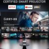 [Netflix Officially & Dolby Audio] XuanPad 4K Projector with WiFi and Bluetooth, Auto Focus & Keystone, 1.1 Short Throw, Smart Home Movie Projector with 280°Adjustable Stand