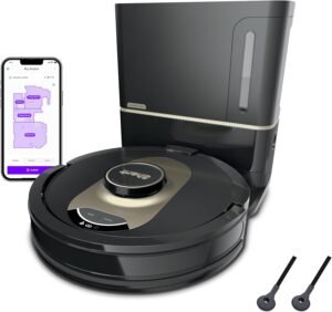 Shark AV2501AE AI Robot Vacuum with XL HEPA Self-Empty Base, Shark AV2501AE AI Robot Vacuum with XL HEPA Self-Empty Base, Bagless, 60-Day Capacity, LIDAR Navigation, Perfect for Pet Hair, Compatible with Alexa, Wi-Fi Connected, Carpet & Hard Floor, Black