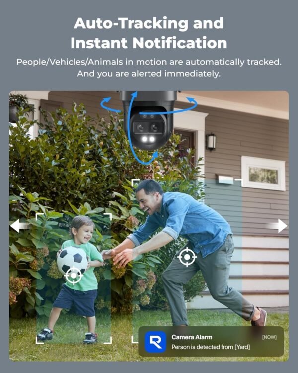 71PNdcBjSNL._AC_SL1500_.jpg REOLINK 4K Wired WiFi Outdoor Camera, 8MP Dual Lens Security Camera, 360 PTZ Camera Auto Tracking, 2.4/5GHz Wi-Fi Smart Person/Vehicle Detection, 6X Hybrid Zoom, Color Night Vision, TrackMix WiFi