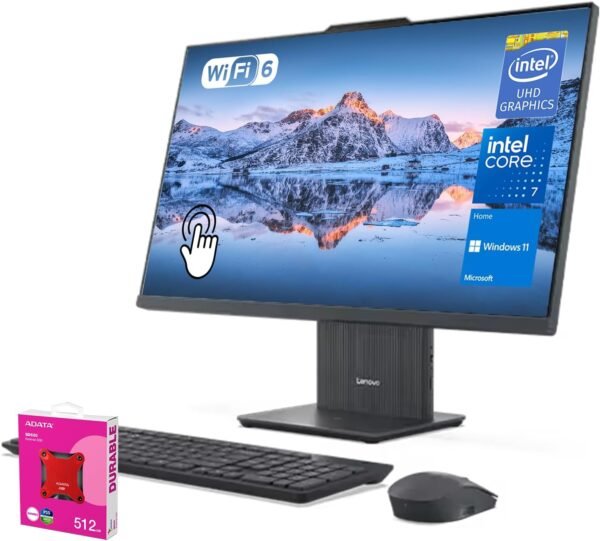 Lenovo 2025 IdeaCentre Copliot All-in-One Business Desktop, 27" QHD Touchscreen Lenovo 2025 IdeaCentre Copliot All-in-One Business Desktop, 27" QHD Touchscreen 100Hz, Intel Core i7-13620H, 32GB DDR5 RAM, 1TB SSD, Wi-Fi 6, Win 11 H, Grey, Bundle ADATA 512GB External SSD
