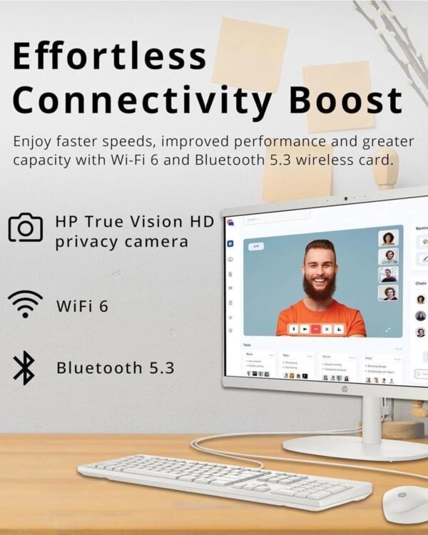 71ZXqTTtfrL._AC_SL1500_.jpg HP 2025 All-in-One Desktop Computer - Intel Celeron J4025 Processor • 21.5'' FHD Display • Free External CD/DVD Drive • Microsoft Office Lifetime • 32GB RAM • 1TB SSD • Wi-Fi 6 • Win 11 Pro • White
