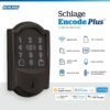 71f22LOMwL._AC_SL1500_.jpg Schlage BE499WB CAM 716 Encode Plus WiFi Deadbolt Smart Lock, Keyless Entry Touchscreen Door Lock with Camelot Trim, Aged Bronze