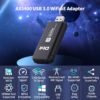 DBIT WiFi6E USB 3.0 WiFi Adapter for PC, AX5400M 802.11AX, Tri-Band 6GHz/5GHz/2.4GHz, WPA3, Wireless USB WiFi Dongle Network Adapter for PC Laptop, Only Compatible with Windows 11/10