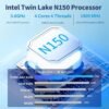 Mini PC, 13th Twin Lake N150 (Beat N100/N95, up to 3.6GHz), 16GB DDR4 RAM 512GB M.2 SSD Dual LAN, Mini Desktop Computers Windows 11, 4K Triple Display, Type-C/WiFi 6/BT5.2/Micro PC for Home Office