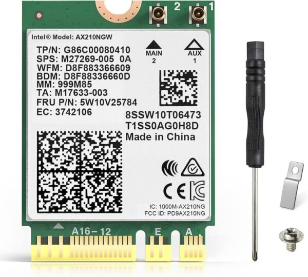 EDUP WiFi 6E Wireless Card Intel AX210 NGW Bluetooth 5.3 EDUP WiFi 6E Wireless Card Intel AX210 NGW Bluetooth 5.3 5400Mbps Tri-Band 2.4Ghz/5Ghz/6Ghz Network Adapter for Laptop Support Windows 10/11 (64bit) M.2/NGFF