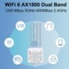 WAVLINK AX1800 Outdoor WiFi 6 Extender, IP67 Weatherproof Outdoor Access Point, High Power Long Range WiFi Extender Signal Booster, 4x8dBi Antennas, Compatible Starlink for Farm, Yard, RV, Campsite