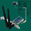 Wireless N Dual Band 600Mbps (2.4GHz 300Mbps or 5GHz 300Mbps) PCIE WiFi Adapter for Windows 11, 10, 8.x, 7, XP (32/64bit) and Windows Server Desktop PCs, 2X2 MIMO PCIE WiFi Card (FS-N600)