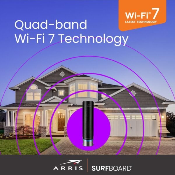 ARRIS (G54) - Cable Modem Router Combo - Fast DOCSIS 3.1 Multi-Gigabit & BE 18000 WiFi 7 Comcast Xfinity, Cox, Spectrum Quad-Band 1, Up to 18 Gbps Max Speed