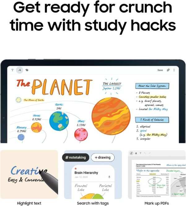 71ppS4KkKEL._AC_SL1500_.jpg Samsung Galaxy Tab S6 Lite (2024) 10.4" 128GB WiFi Android Student Tablet, S Pen for Note-Taking, Gaming Ready, Long Battery Life, Expandable Storage, US Version, Mint, Amazon Exclusive