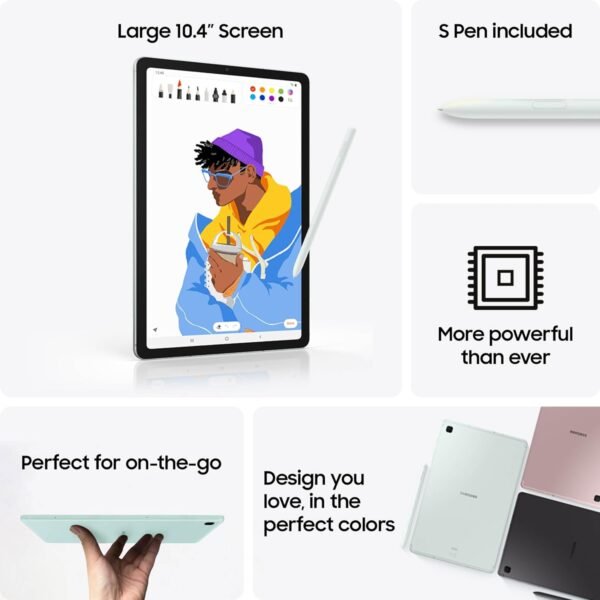 71pqAqbxZRL._AC_SL1500_.jpg Samsung Galaxy Tab S6 Lite (2024) 10.4" 128GB WiFi Android Student Tablet, S Pen for Note-Taking, Gaming Ready, Long Battery Life, Expandable Storage, US Version, Mint, Amazon Exclusive