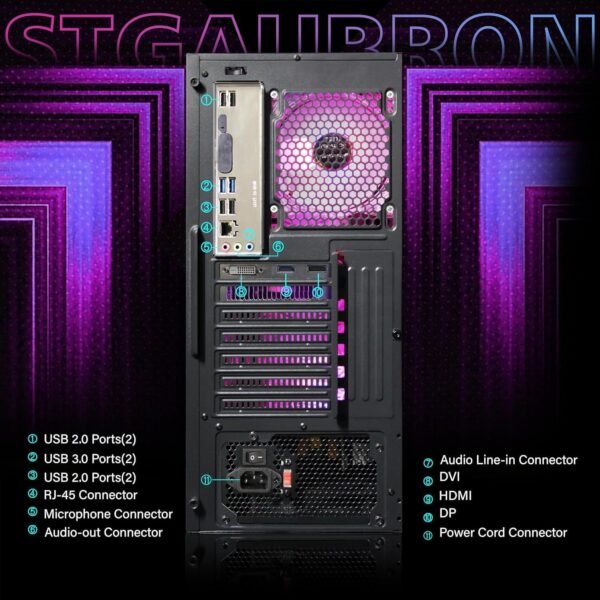 71qRpLZdaVL._AC_SL1500_.jpg STGAubron Gaming PC Computer Desktop, Intel Core i7 up to 3.9G, GeForce GTX 1660 Super 6G, 32G RAM, 1T SSD, 600M WiFi, BT 5.0, RGB Fan x6, Windows 10 Home