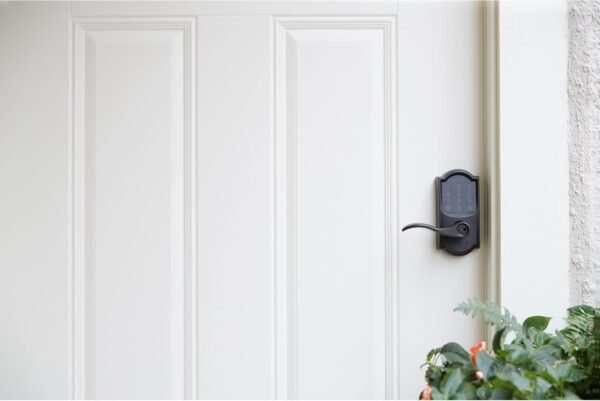 Schlage FE789WB CAM 716 Acc Encode WiFi Accent Lever Smart Lock, Keyless Entry Touchscreen Door Lock with Camelot Trim, Aged Bronze