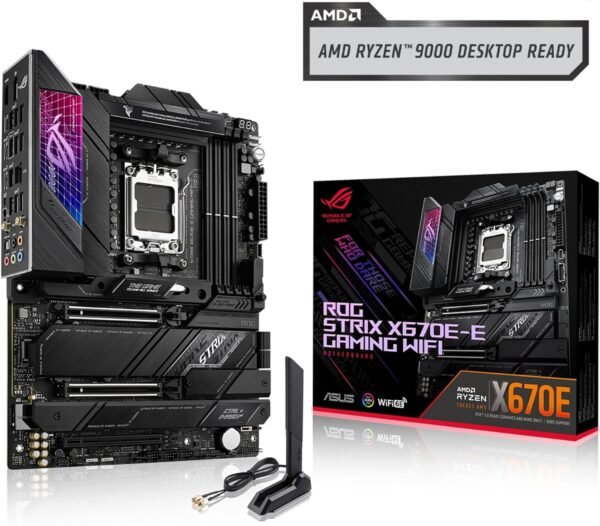 ASUS ROG Strix X670E-E Gaming Socket AM5(LGA 1718) Ryzen 7000 ATX Motherboard(18+2 Power Stages,PCIe® 5.0, DDR,4xM.2 Slots,USB 3.2 Gen 2x2, WiFi 6E,PCIe Slot Q-Release, M.2 Q-Latch)