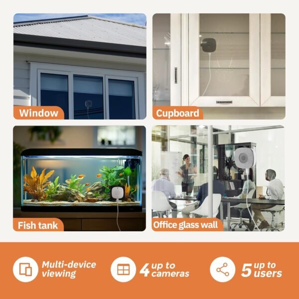 2K Window Camera,2.4GHz & 5GHz WiFi Indoor Cameras for Home Security with ChroMax Al Color Night Vision,Person & Motion Detection,Easy & Quick Install(4 Pack)