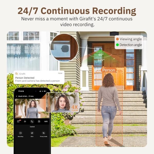 2K Window Camera,2.4GHz & 5GHz WiFi Indoor Cameras for Home Security with ChroMax Al Color Night Vision,Person & Motion Detection,Easy & Quick Install(4 Pack)