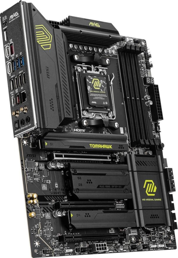 MSI MAG X870 Tomahawk WiFi Gaming Motherboard (AMD Ryzen 9000/8000/7000 Series Processors, AM5, DDR5, PCIe 5.0, M.2 Gen5, SATA 6Gb/s, USB 40Gbps, HDMI/DP, Wi-Fi 7, Bluetooth 5.4, 5Gbps LAN, ATX)